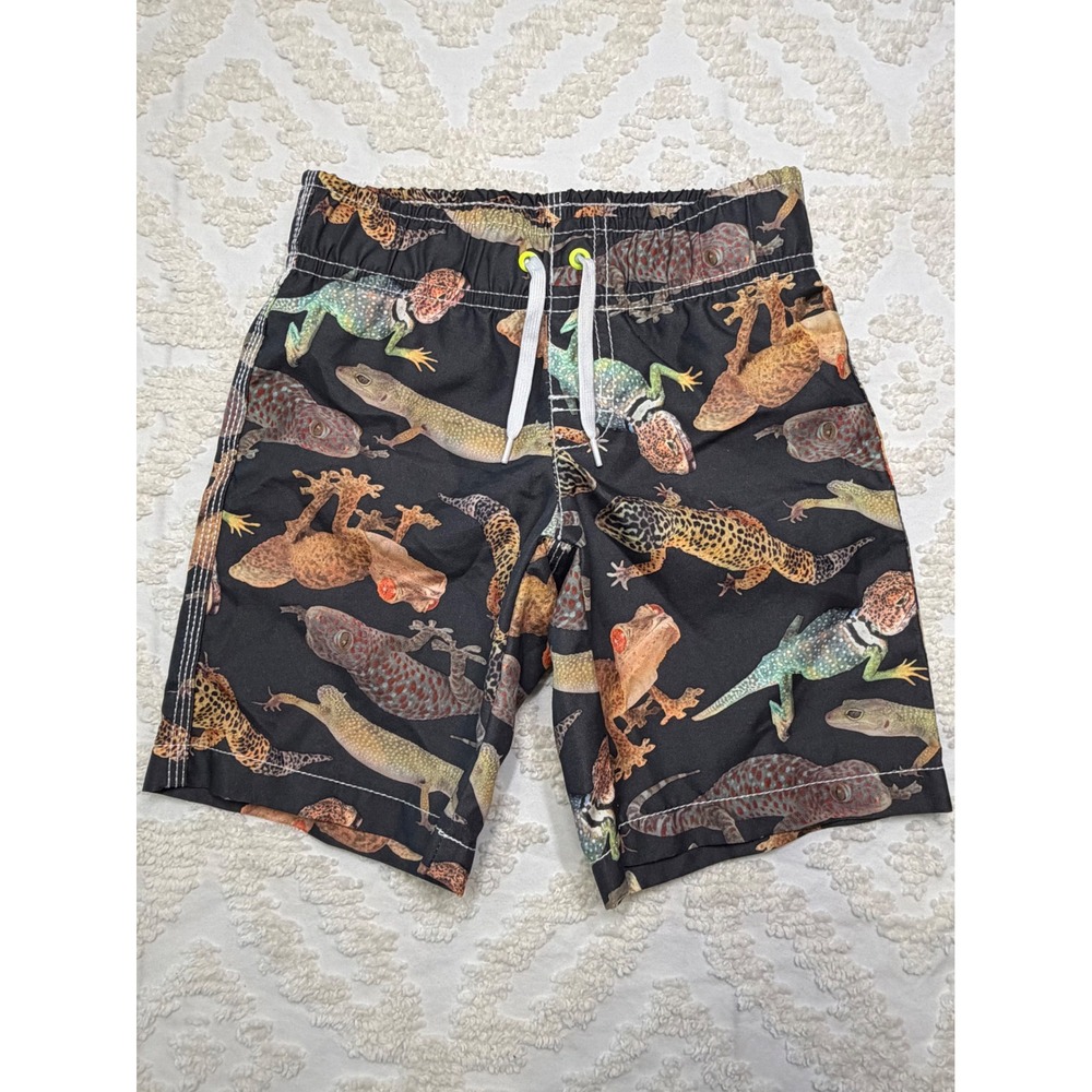 Crazy 8 Lizard Gecko Print Swim Trunks 3T Toddler Boys Board Shorts Summer
